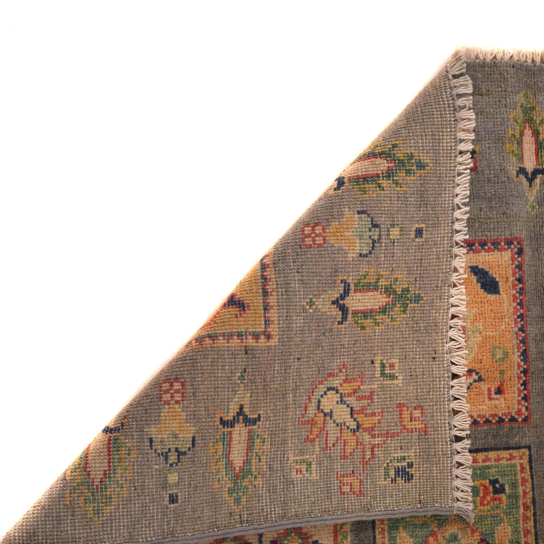 Gray Afghan Bakhtiar Rug 3' 11" x 5' 10" Hand-Knotted | No. AL56047