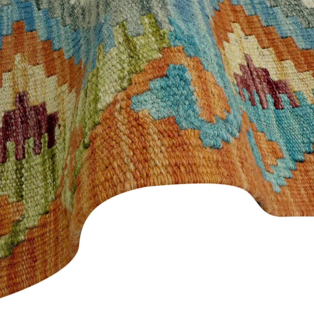 Afghan Vegetable Kilim Rug 2' 4" x 6' 3" Flat-Weave | No. AL560717