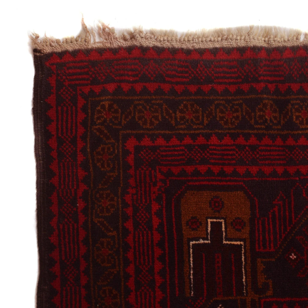 Afghan Baluchi Rug 9'6" x 12'7" Hand-Knotted | No. AL56086