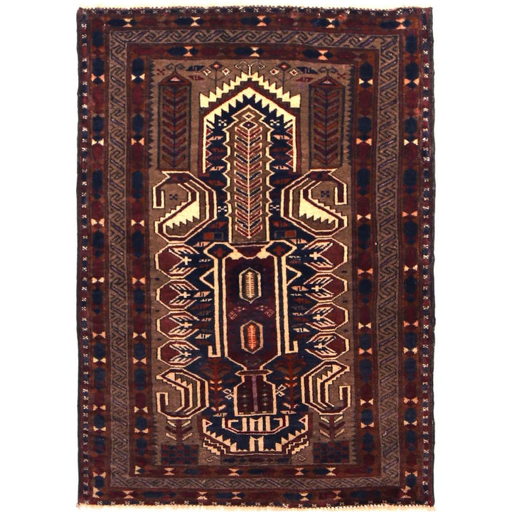 Afghan Prayer Rug 2' 9" x 3' 10" Hand-Knotted | No. AL56103