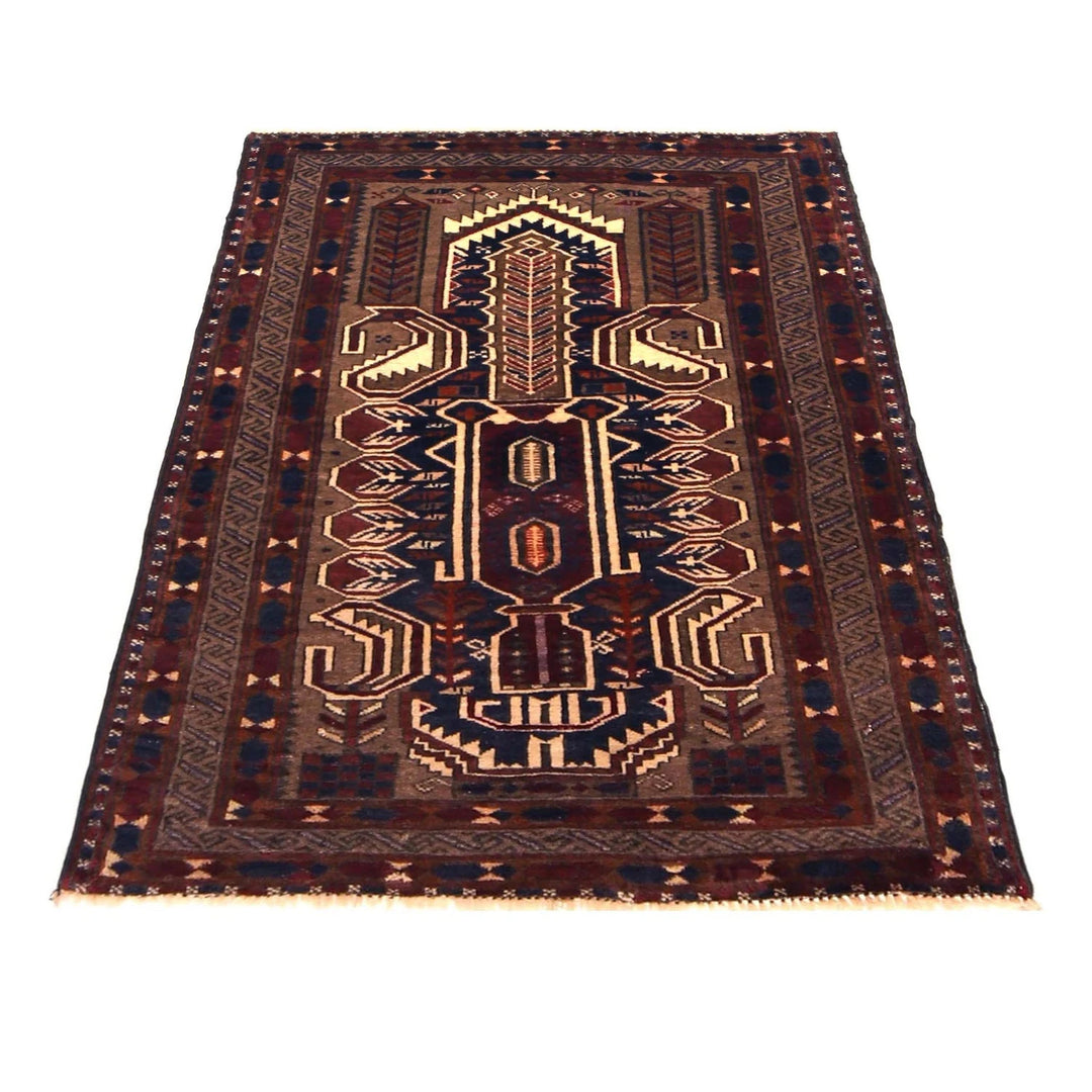 Afghan Prayer Rug 2' 9" x 3' 10" Hand-Knotted | No. AL56103