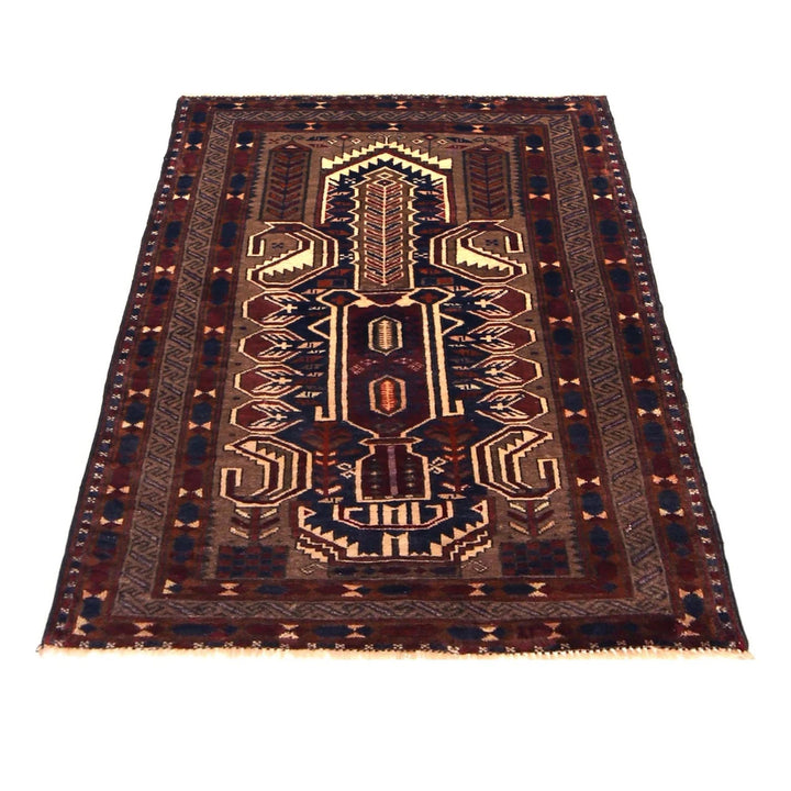 Afghan Prayer Rug 2' 9" x 3' 10" Hand-Knotted | No. AL56103