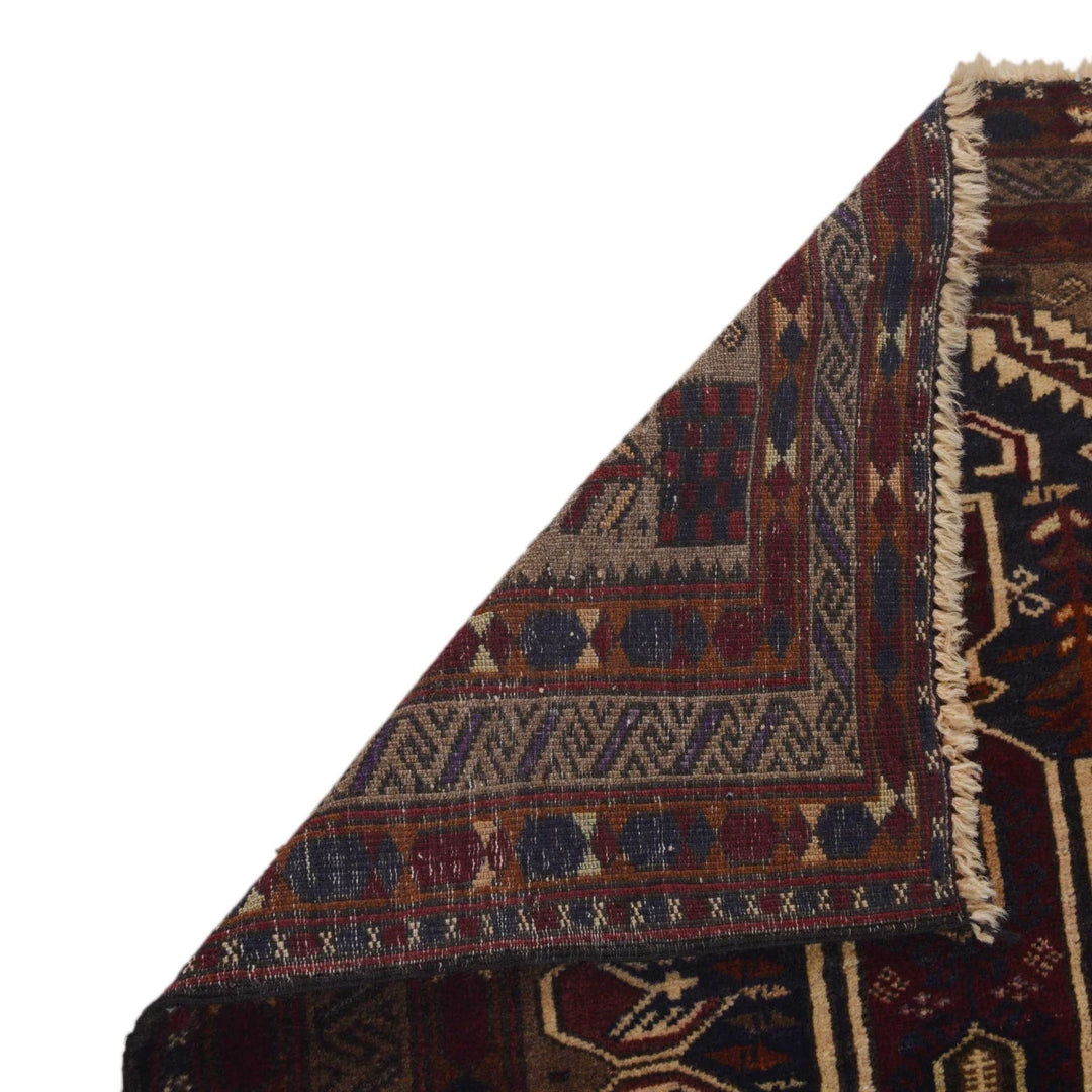 Afghan Prayer Rug 2' 9" x 3' 10" Hand-Knotted | No. AL56103
