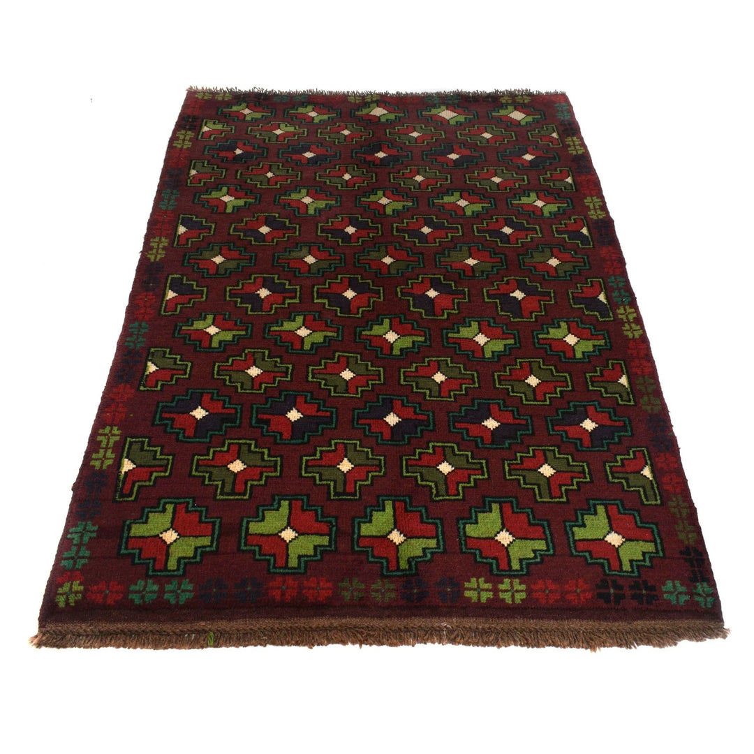Afghan Baluchi Rug 4' 0" x 6' 4" Hand-Knotted | No. AL56164