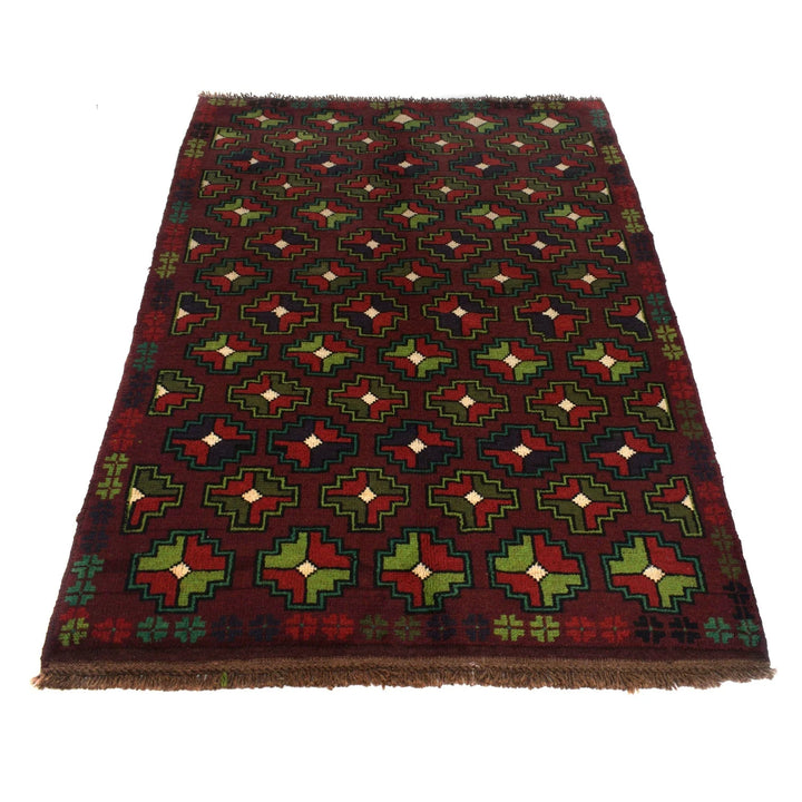 Afghan Baluchi Rug 4' 0" x 6' 4" Hand-Knotted | No. AL56164