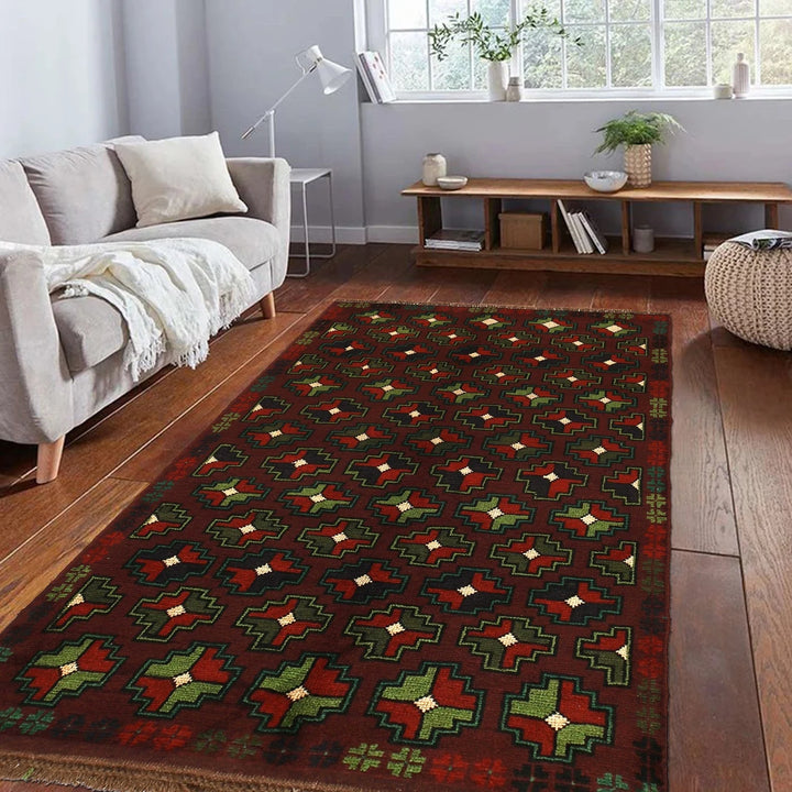 Afghan Baluchi Rug 4' 0" x 6' 4" Hand-Knotted | No. AL56164