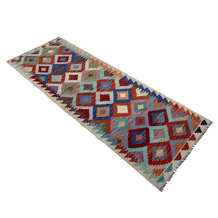 Afghan Vegetable Kilim Rug 2' 4" x 7' 11" Flat-Weave | No. AL56188