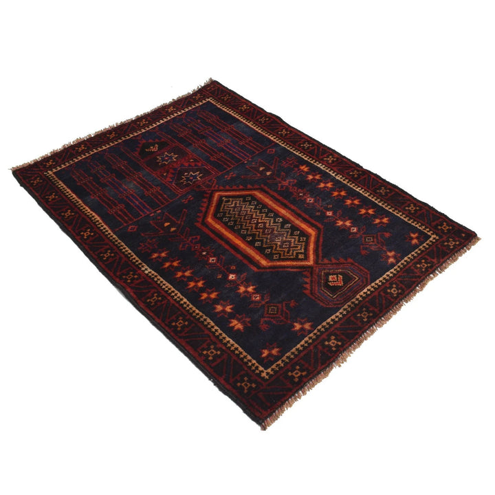 Afghan Prayer Rug 3' 0" x 4' 3" Hand-Knotted | No. AL56253