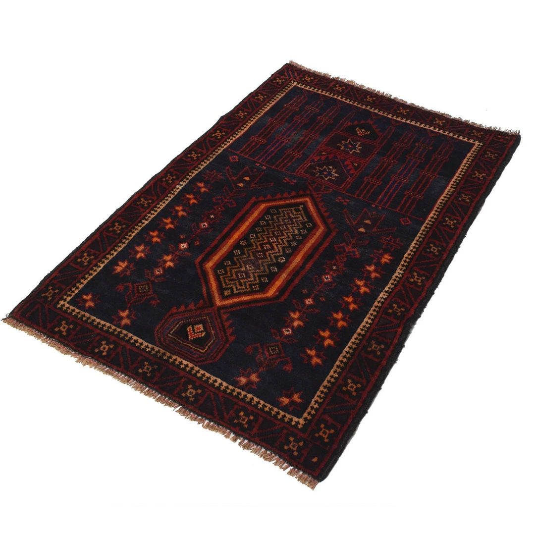 Afghan Prayer Rug 3' 0" x 4' 3" Hand-Knotted | No. AL56253