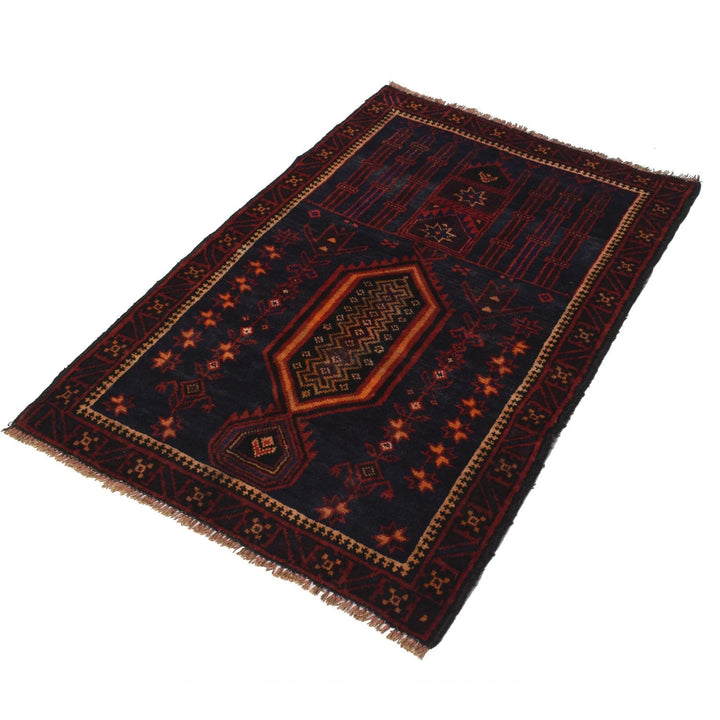 Afghan Prayer Rug 3' 0" x 4' 3" Hand-Knotted | No. AL56253