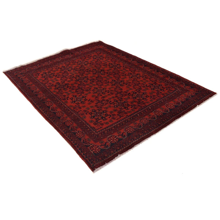 Red Afghan Khal Mohammadi Rug 5' 0" x 6' 7" Hand-Knotted | No. AL56261