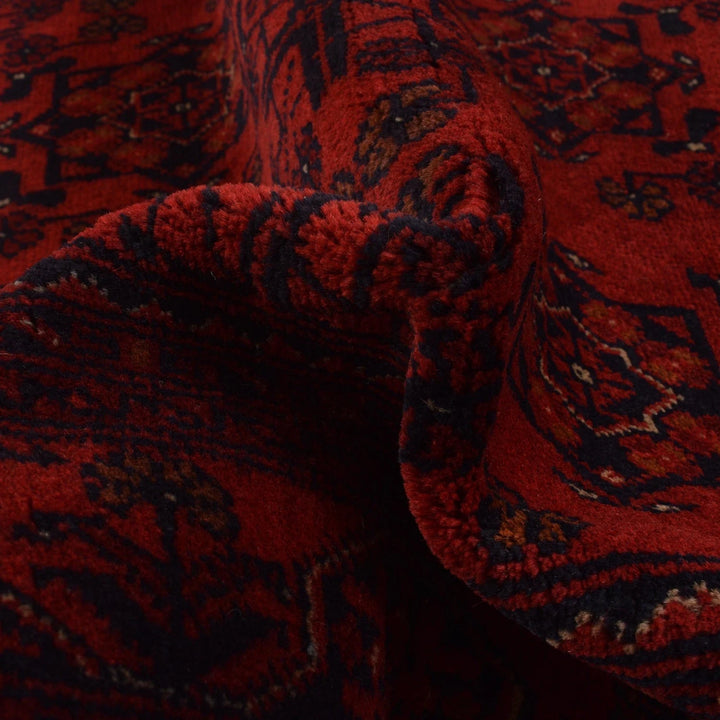 Red Afghan Khal Mohammadi Rug 5' 0" x 6' 7" Hand-Knotted | No. AL56261