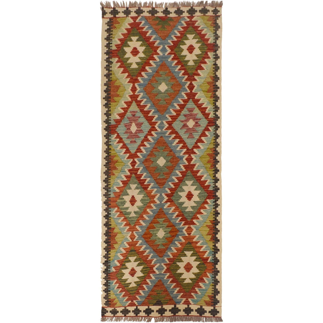 Afghan Vegetable Kelim Runner 2' 9"x 6' 6" Flat-Weave | No. AL56307