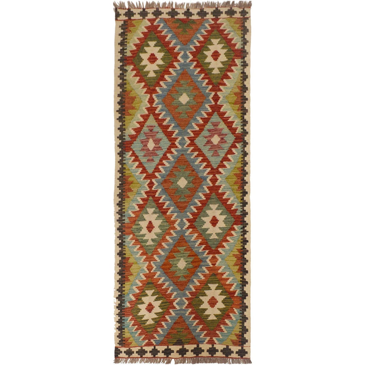 Afghan Vegetable Kelim Runner 2' 9"x 6' 6" Flat-Weave | No. AL56307