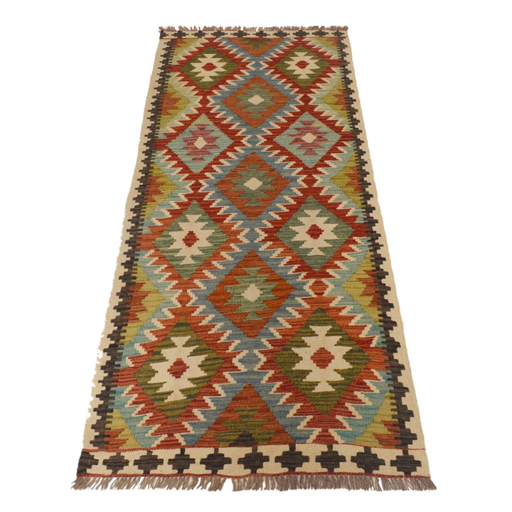 Afghan Vegetable Kelim Runner 2' 9"x 6' 6" Flat-Weave | No. AL56307