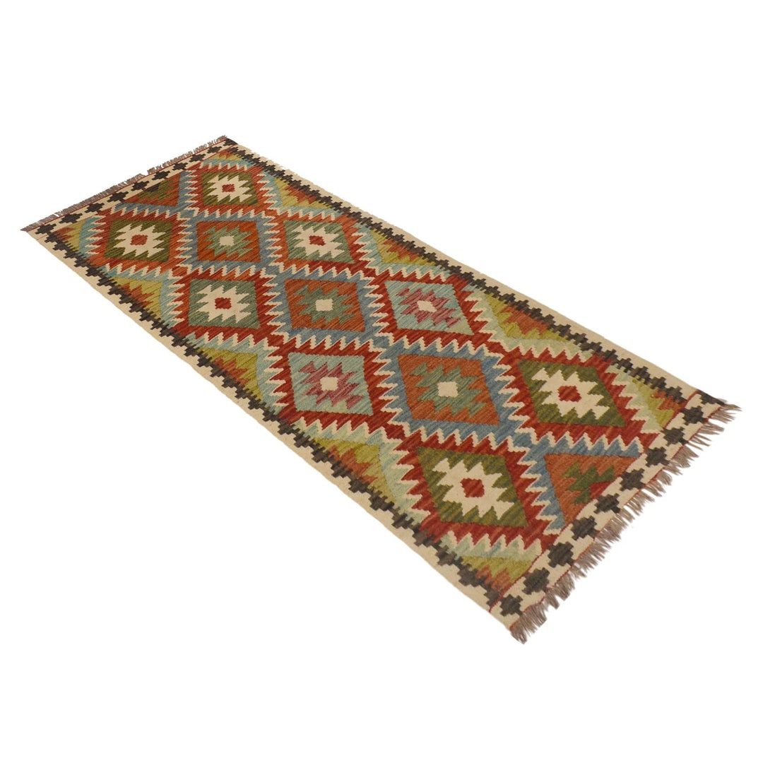 Afghan Vegetable Kelim Runner 2' 9"x 6' 6" Flat-Weave | No. AL56307