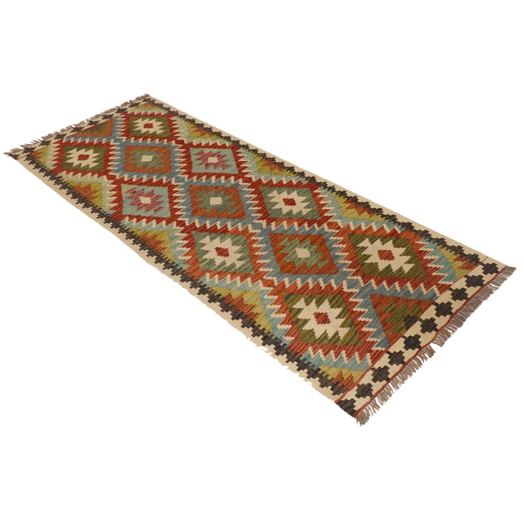 Afghan Vegetable Kelim Runner 2' 9"x 6' 6" Flat-Weave | No. AL56307
