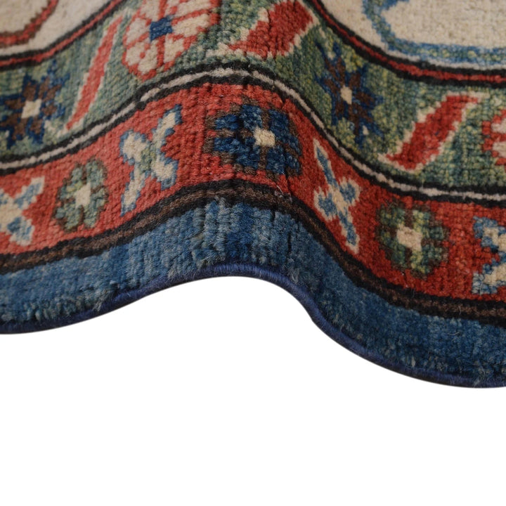 Blue Afghan Kazak Rug 9' 8" x 14' 0" Hand-Knotted | No. AL56411