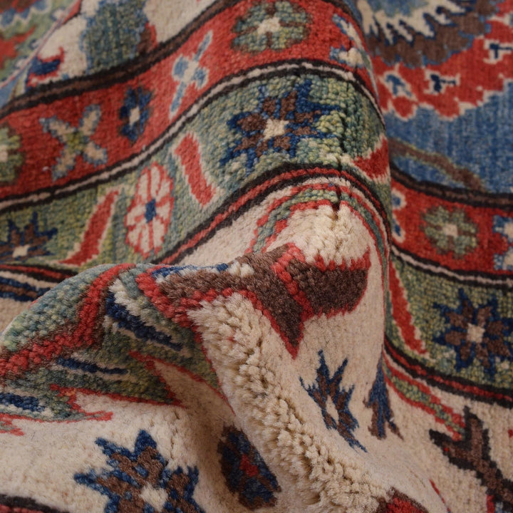 Blue Afghan Kazak Rug 9' 8" x 14' 0" Hand-Knotted | No. AL56411