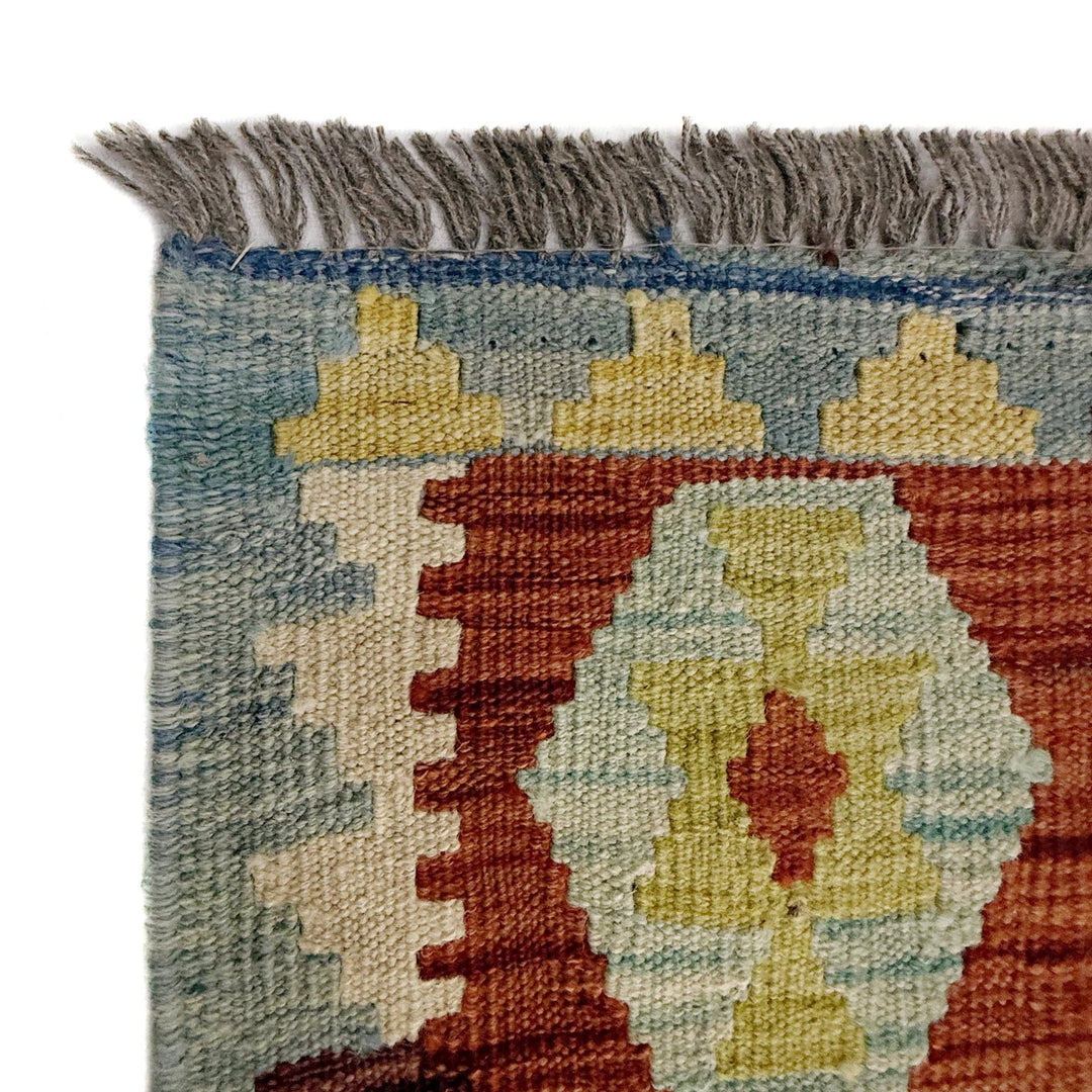 Afghan Vegetable Kilim Rug 6' 6" x 9' 9" Flat-Weave | No. AL56415