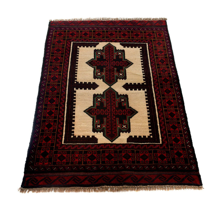 Afghan Baluchi Rug 2'9" x 4'2" Hand-Knotted | No. AL56428