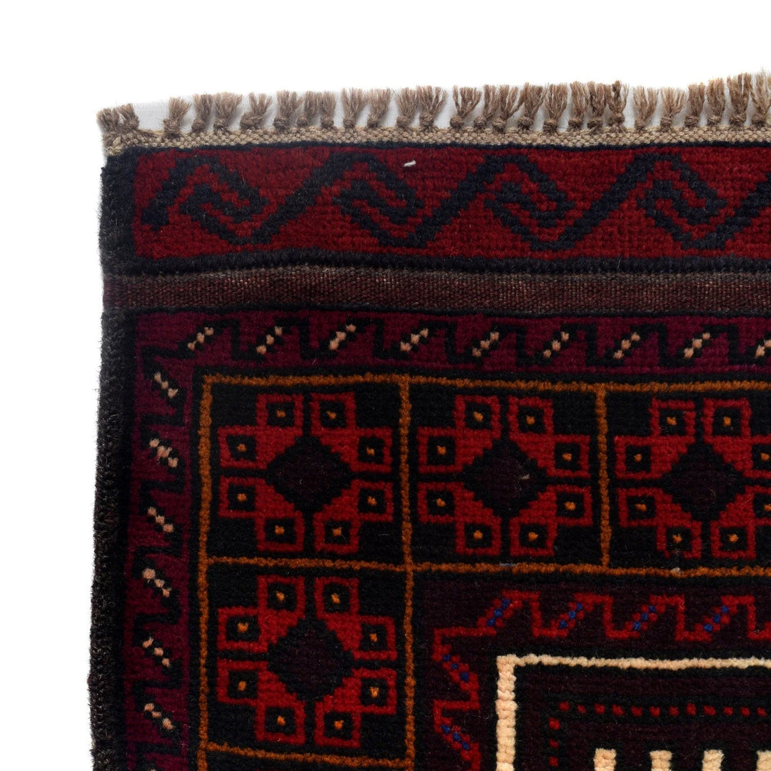 Afghan Baluchi Rug 2'9" x 4'2" Hand-Knotted | No. AL56428
