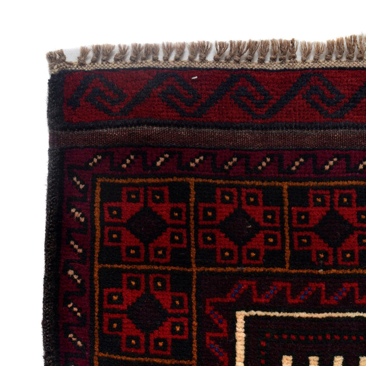 Afghan Baluchi Rug 2'9" x 4'2" Hand-Knotted | No. AL56428