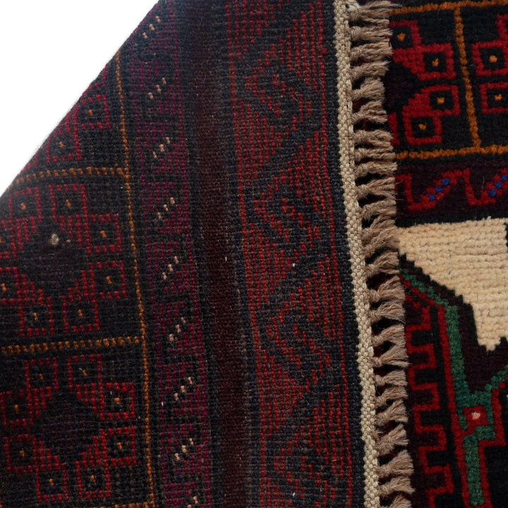 Afghan Baluchi Rug 2'9" x 4'2" Hand-Knotted | No. AL56428