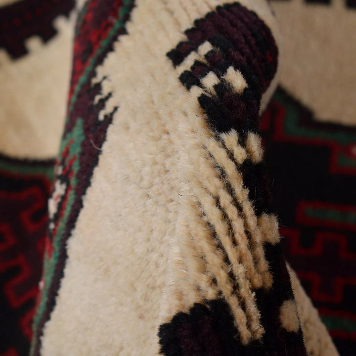 Afghan Baluchi Rug 2'9" x 4'2" Hand-Knotted | No. AL56428