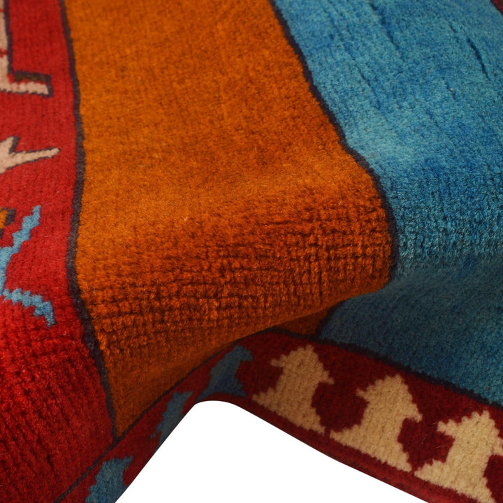 Red Afghan War Rug 3' 5" x 4' 11" Hand-Knotted | No. AL56500