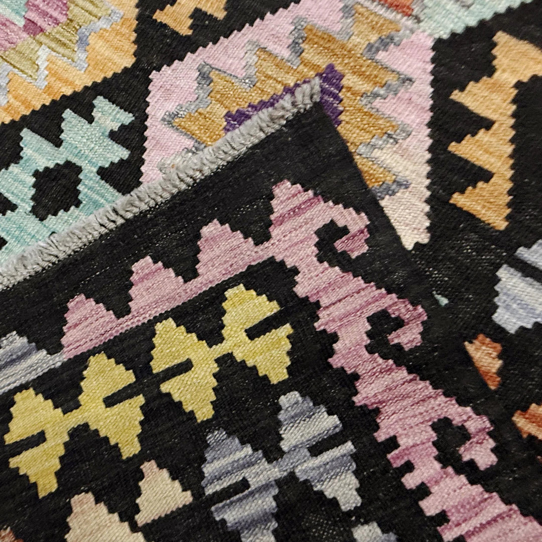 Afghan Vegetable Kilim Rug 6' 7" x 9' 6" Flat-Weave | No. AL565702