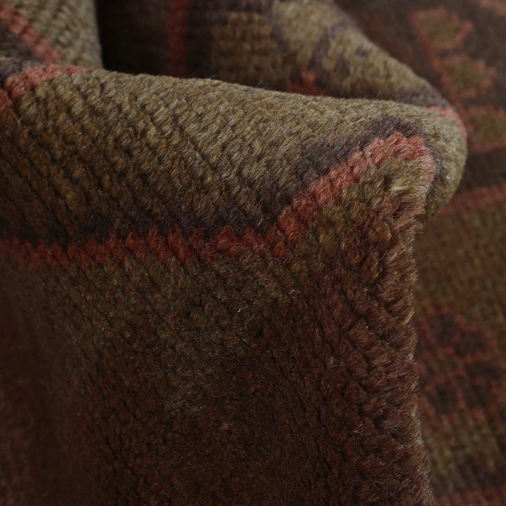 Brown Pakistani Overdyed Rug 2' 7" x 4' 6" Hand-Knotted | No. AL56585
