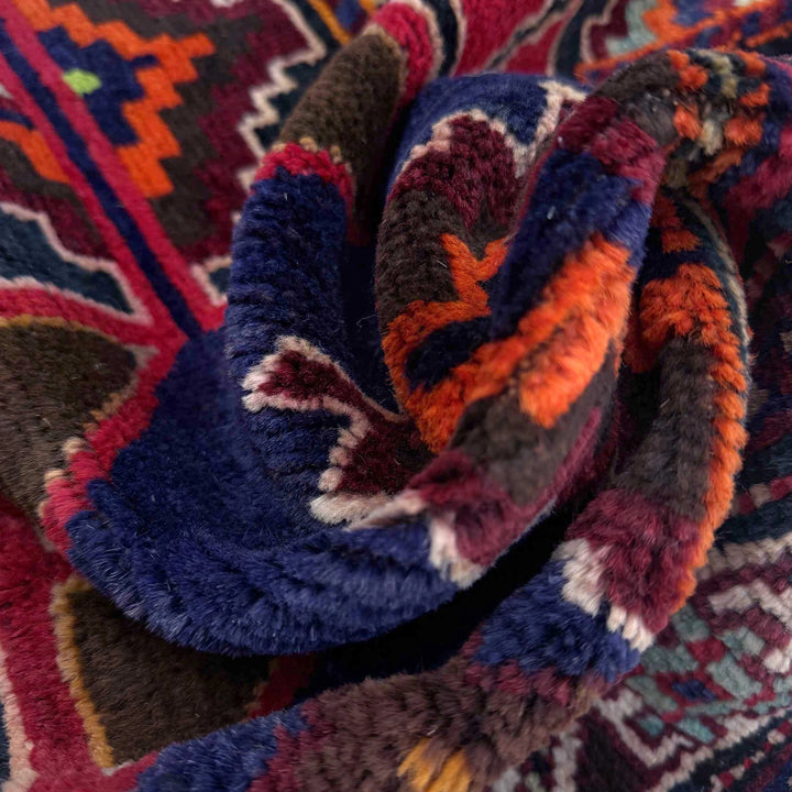 Afghan Baluchi Rug 3' 7" x 6' 3" Hand-Knotted | No. AL56603
