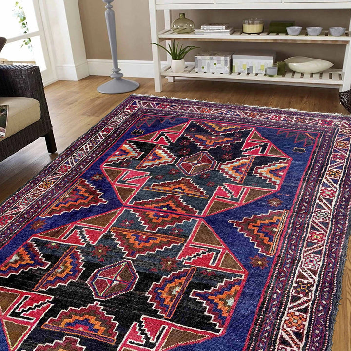 Afghan Baluchi Rug 3' 7" x 6' 3" Hand-Knotted | No. AL56603
