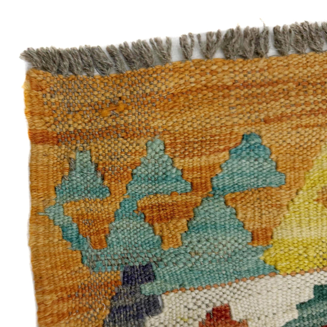 Afghan Vegetable Kilim Rug 6' 8" x 9' 3" Flat-Weave | No. AL566370