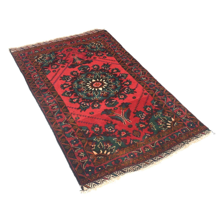 Afghan Baluchi Rug 2' 11" x 4' 11" Hand-Knotted | No. AL56676
