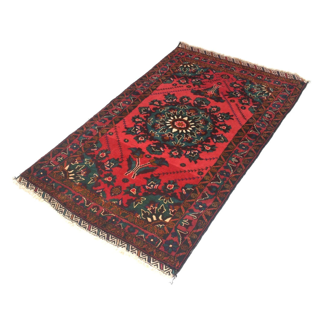 Afghan Baluchi Rug 2' 11" x 4' 11" Hand-Knotted | No. AL56676
