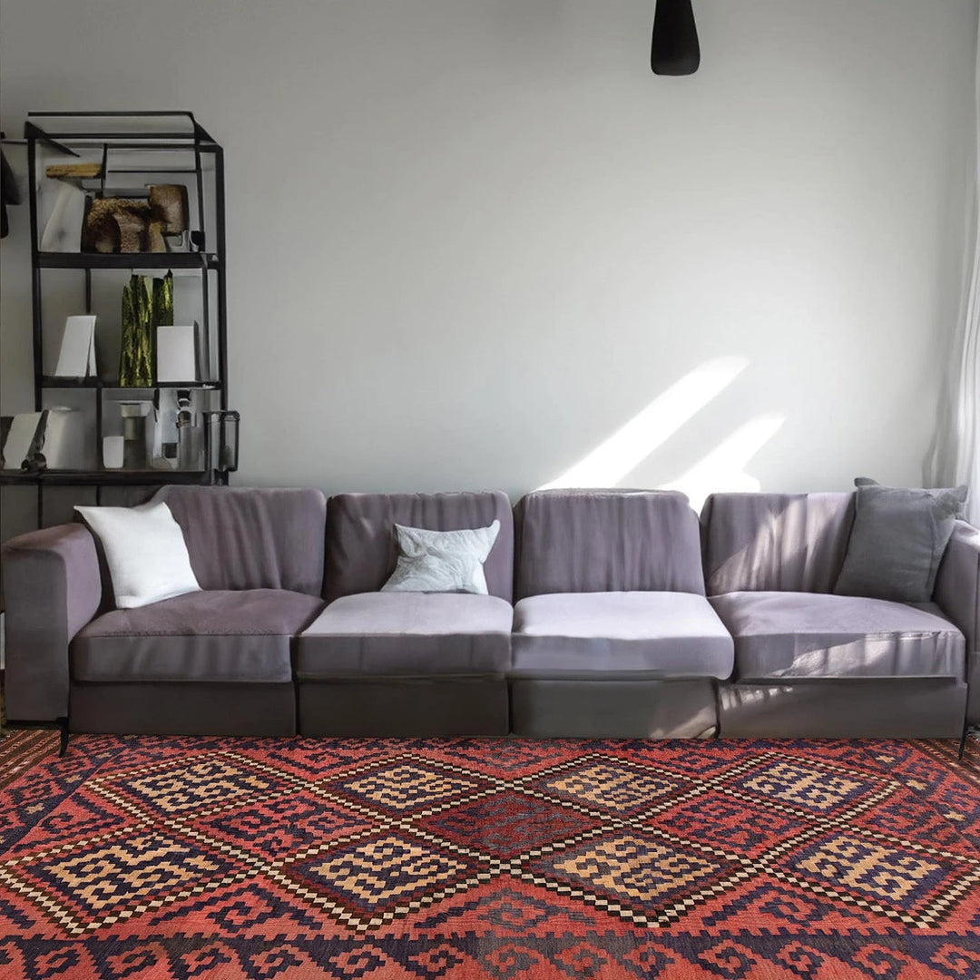 Afghan Kilim Rug 6' 1" x 9' 2" Flat-Weave | No. AL56702