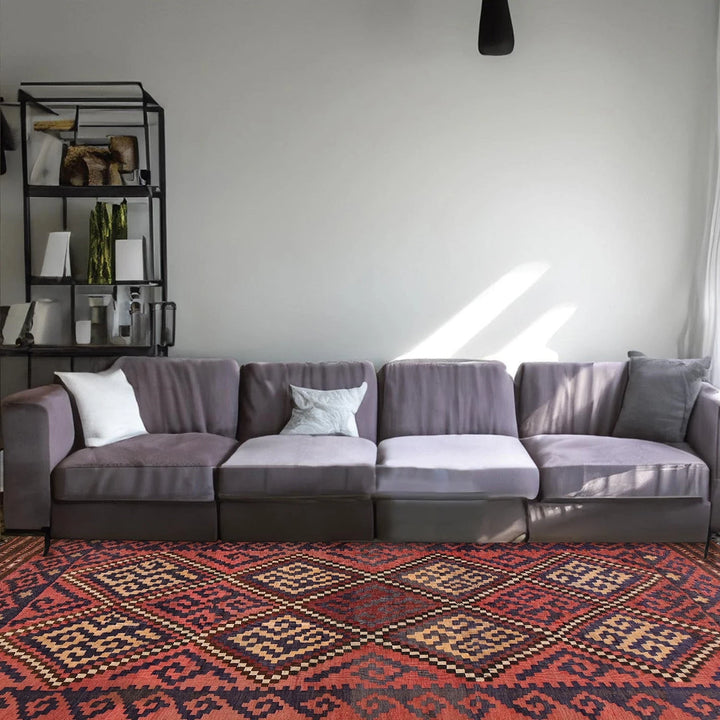Afghan Kilim Rug 6' 1" x 9' 2" Flat-Weave | No. AL56702