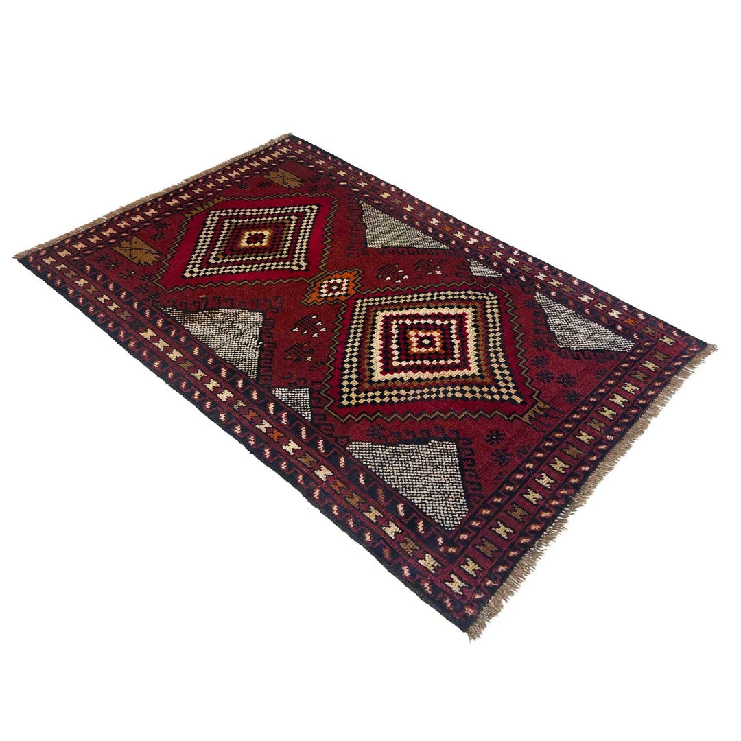 Afghan Baluchi Rug 2' 11" x 4' 4" Hand-Knotted | No. AL56715