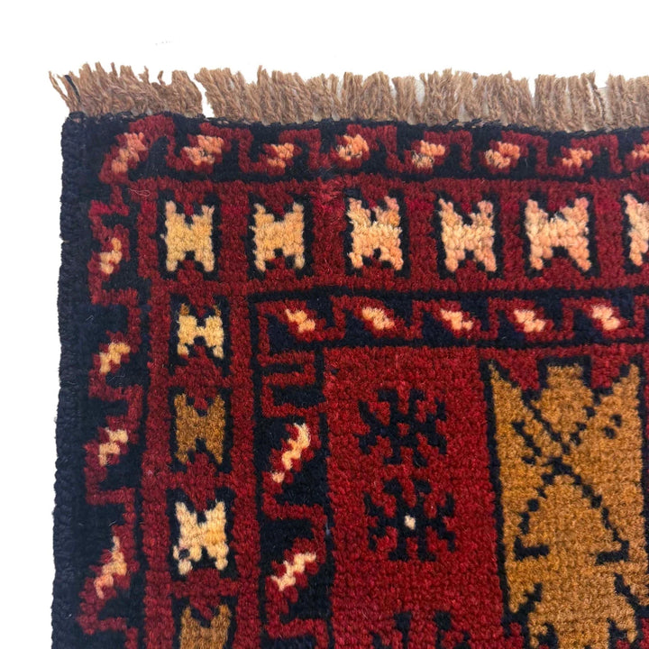 Afghan Baluchi Rug 2' 11" x 4' 4" Hand-Knotted | No. AL56715