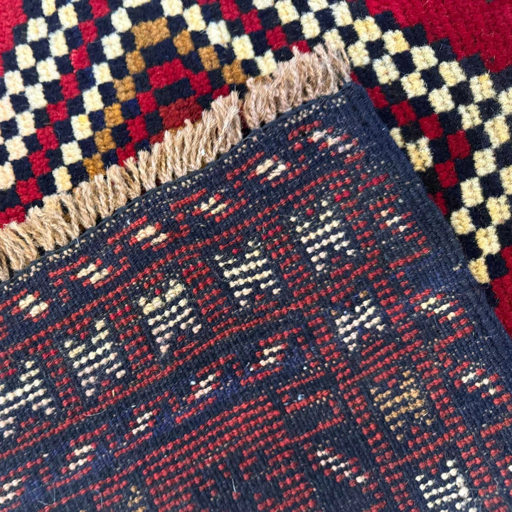 Afghan Baluchi Rug 2' 11" x 4' 4" Hand-Knotted | No. AL56715