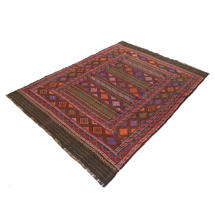 Afghan Laghari Kilim Rug 4' 7" x 6' 3" Hand-Knotted | No. AL56734