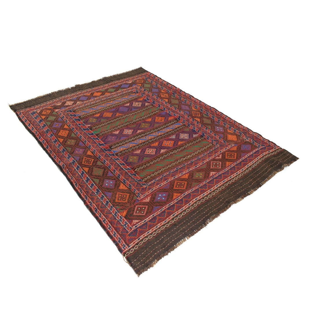 Afghan Laghari Kilim Rug 4' 7" x 6' 3" Hand-Knotted | No. AL56734