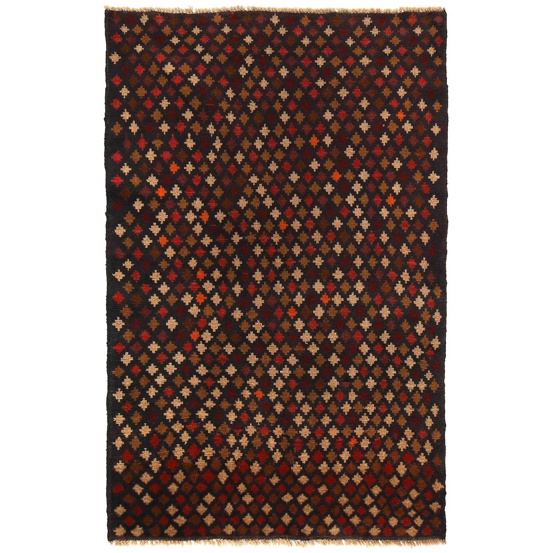 Afghan Baluchi Rug 3'10" x 6'4" Hand-Knotted | No. AL56763