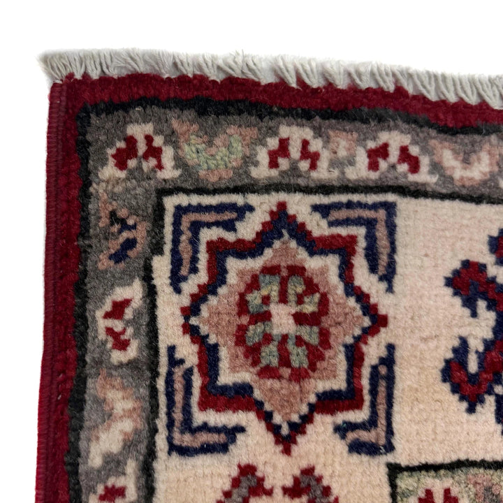 Red Afghan Kazak Rug 2' 7" x 4' 0" Hand-Knotted | No. AL56853