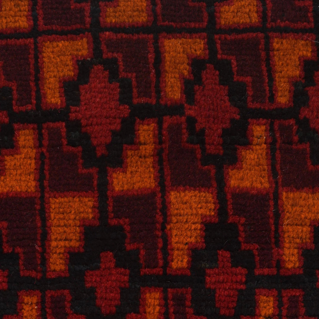 Afghan Baluchi Rug 3' 0" x 4' 6" Hand-Knotted | No. AL56895