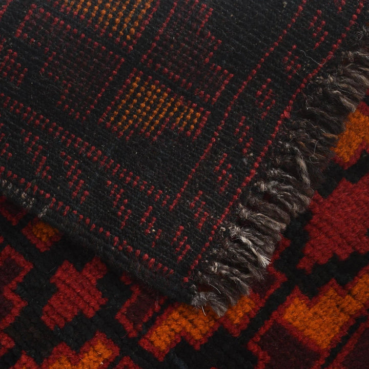 Afghan Baluchi Rug 3' 0" x 4' 6" Hand-Knotted | No. AL56895