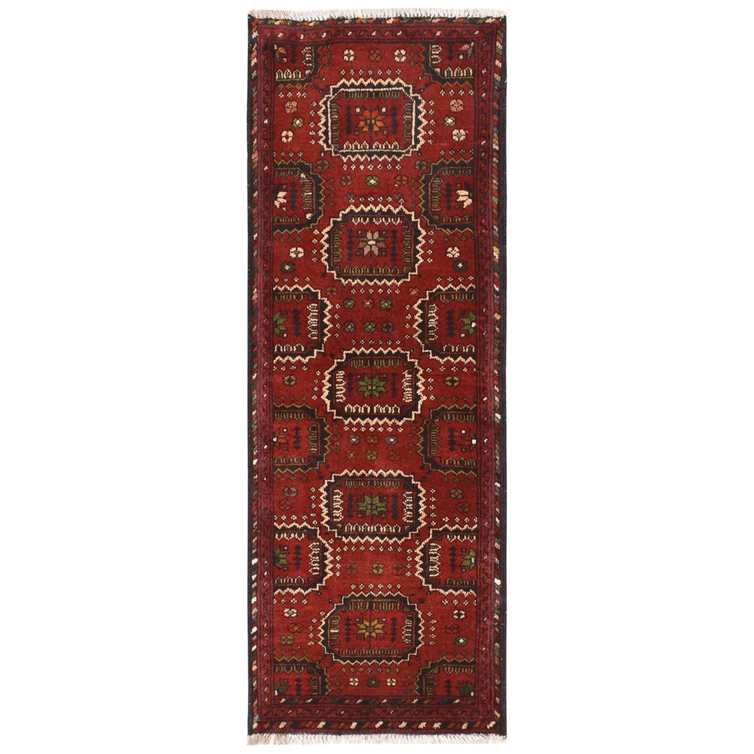 Red Afghan Khal Mohammadi Rug 1' 7" x 4' 7" Hand-Knotted | No. AL56914