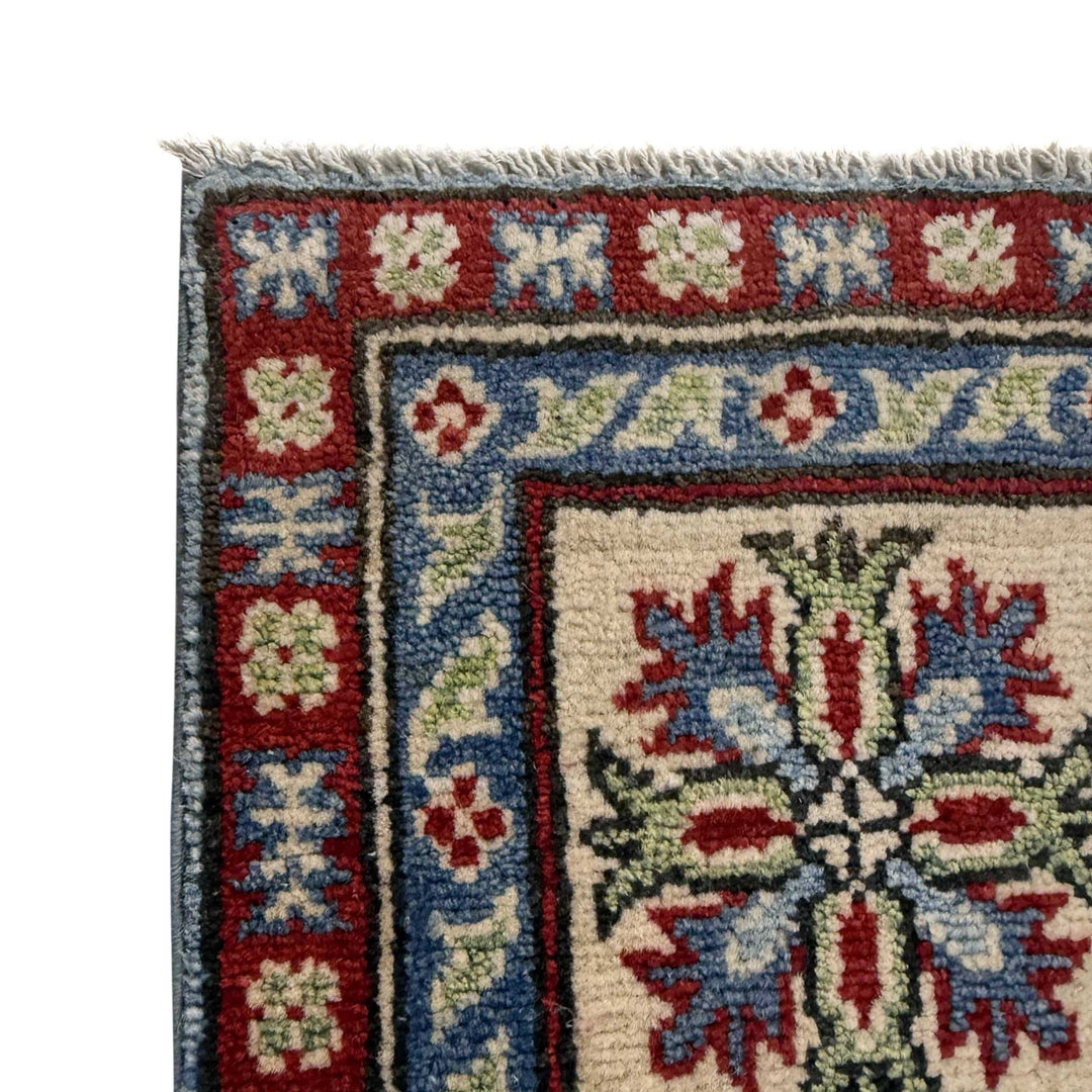 Blue Afghan Kazak Rug 4' 11" x 6' 9" Hand-Knotted | No. AL56966